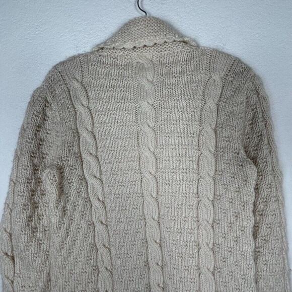 Handknit Womens M unique cardigan sweater Cottagecore Feminine Grandma style - Picture 5 of 8